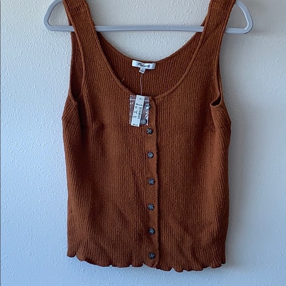 NWT Madewell  Kingston Button Tank in Golden Pecan - Picture 6 of 6